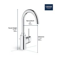 Grohe Concetto Bathroom High Arc Faucet L-Size - Image 6