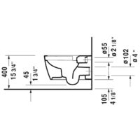 Duravit ME by Starck Rimless Wall-Mounted Toilet - Image 2