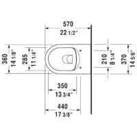 Duravit ME by Starck Rimless Wall-Mounted Toilet - Image 3