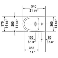 Duravit No.1 Wall Mounted Bidet Bowl 22791500002 - Image 2