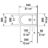 Duravit Starck 3 Wall-Hung Bidet 2280150000 - Image 2