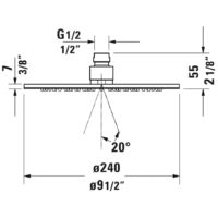 Duravit Stainless Steel Shower Heads Round - Image 3