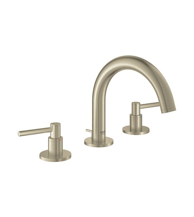 Grohe Atrio New LOW ARC Widespread Faucet Brushed Nickel Lever Handles min