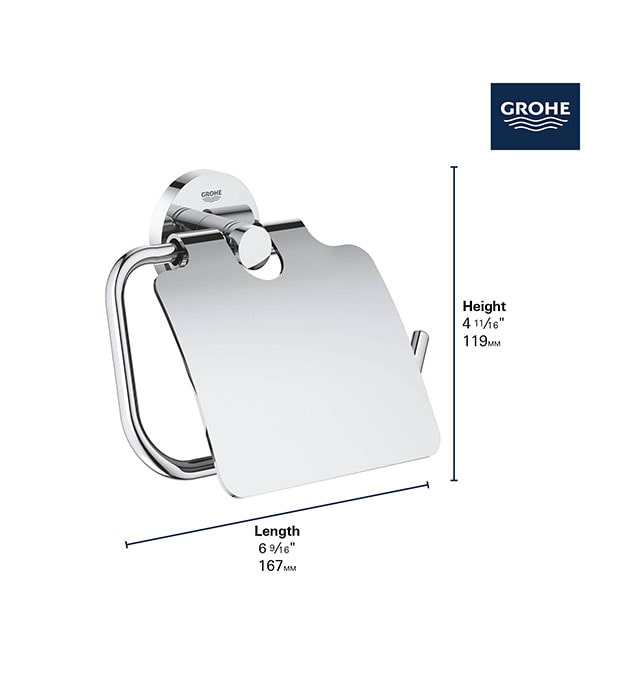 Grohe Essentials Toilet Paper Holder With Cover S1-min