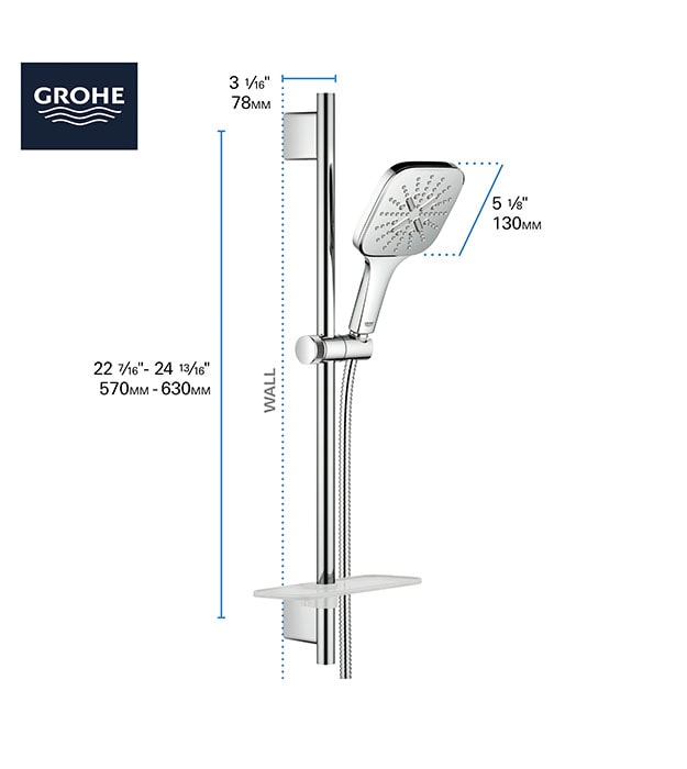 Grohe Smart Active Shower Bar Kit Squre S1-min