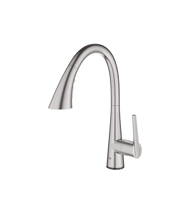 Grohe Zedra Touch Triple Spray pull down faucet SuperSteel S1 min