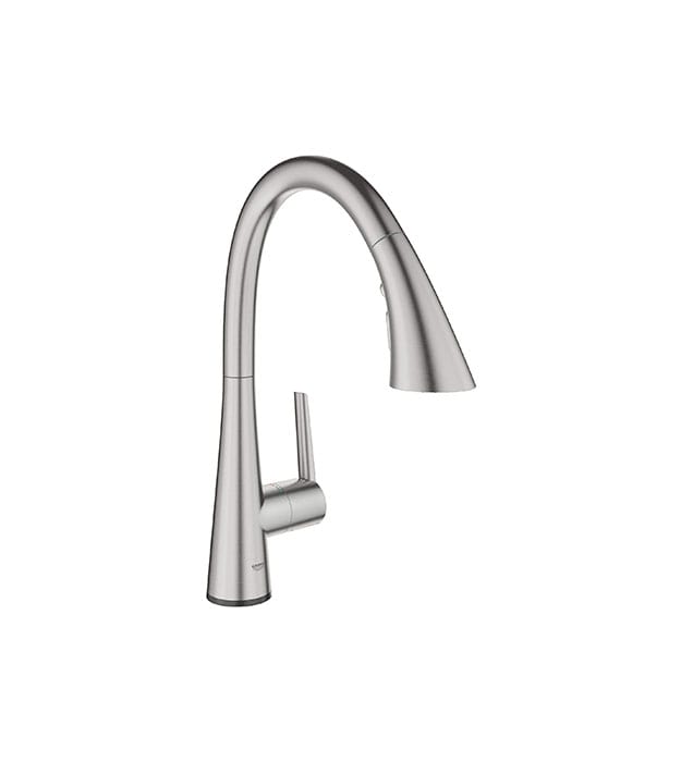 Grohe Zedra Touch Triple Spray pull down faucet SuperSteel min