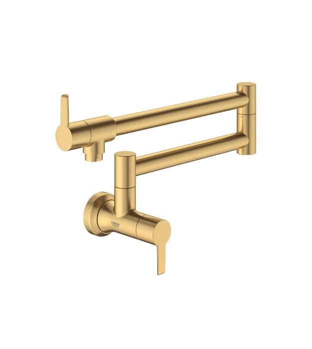 Grohe 31075GN2 Zedra Wall-Mounted Kitchen Pot Filler Faucet Brushed Gold