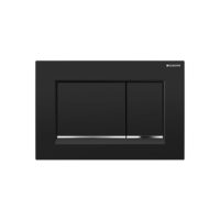 Geberit Sigma30 In-Wall Dual Flush Plates Black with polished chrome accent-min
