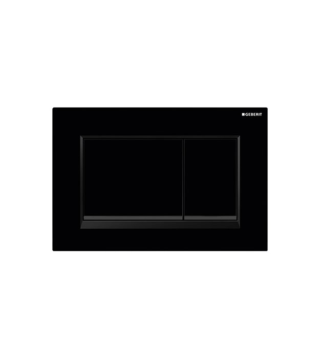 Geberit Sigma30 In-Wall Dual Flush Plates Gloss black with matte black accent-min