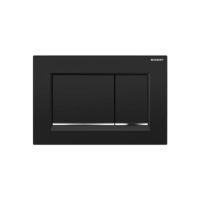 Geberit Sigma30 In-Wall Dual Flush Plates Matte black with polished chrome accent-min