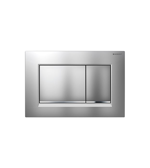 Geberit Sigma30 In-Wall Dual Flush Plates Matte chrome with polished chrome