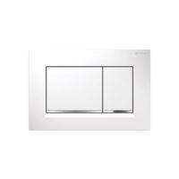 Geberit Sigma30 In-Wall Dual Flush Plates White with polished chrome accent-min