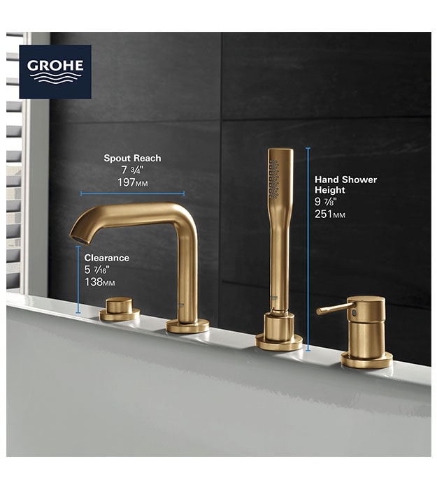 Grohe Essence 4-Hole Rim-Mount Tub Faucet S1-min