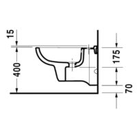 Duravit D-Code Wall-Mounted Bidet 2236150000 - Image 2