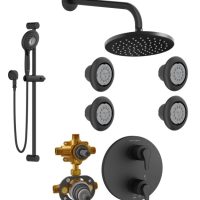 American Standard Studio S Matte Black Shower Kit With Diverter and body Jet
