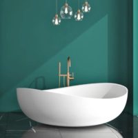 Matte White Freestanding Battub