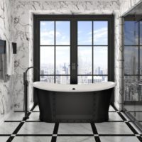 Slik Portfolio Times Cast Iron Tub matte black