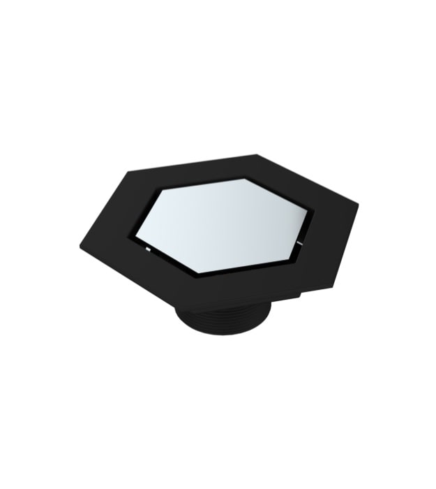 Polished Chrome / Matte Black Hexagonal Serenity Shower Drain