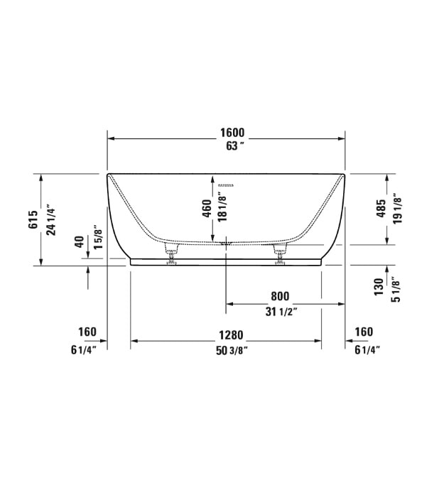 Duravit Luv 700461 63 Solid Surface Freestanding Bathtub - saniterica