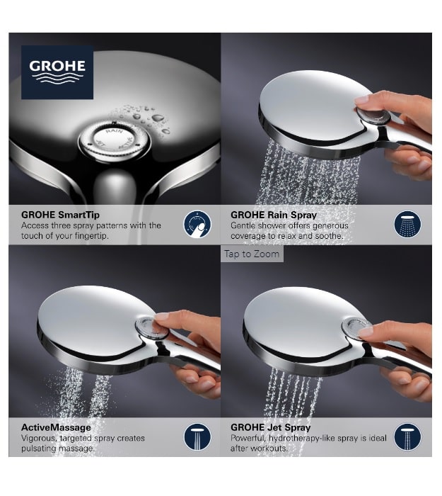 Grohe Smartactive hand shower matte black 265452430