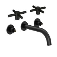 Grohe Atrio Matte Black Wall Mount Faucet Cross Handles 206632430