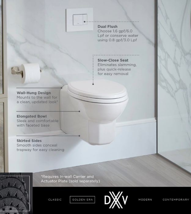 DXV Belshire Wall Mounted Toilet D23050A000 Info