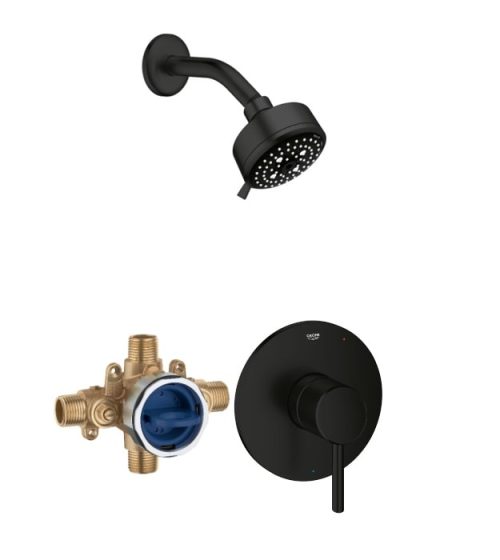 Grohe Concetto Matte Black Shower Bundle Pressure Balance