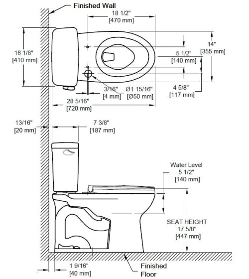 TOTO Drake 1.6gpf Elongated Universal Height Toilet & Seat - saniterica