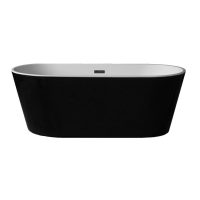 Woodbridge B-1813 Black Freestanding Bathtub