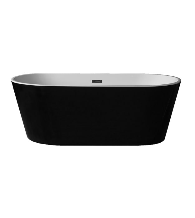 Woodbridge B-1813 Black Freestanding Bathtub