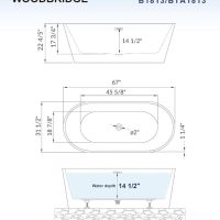Woodbridge B-1813 Black Freestanding Bathtub 67" - Image 9