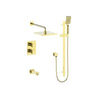3-way brushed gold thermostatic shower vogt