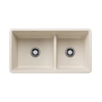 Blanco Precis Silgranit U 1.75 Double Bowl Soft White Kitchen Sink 402875
