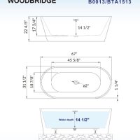 Woodbridge Soaking Acrylic Freestanding Bathtub - Image 7