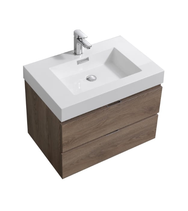 Kubebath Bliss BSL30 30" Wallmount Bathroom Vanity 10 Kubebath Bliss BSL30 30" Wallmount Bathroom Vanity - Image 3
