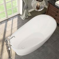 MAAX Joan 61 x 32 Acrylic Freestanding End Drain Bathtub