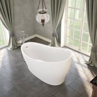 MAAX Joan 61 x 32 Acrylic Freestanding End Drain Bathtub