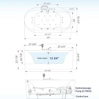 Woodbridge BJ100 + F0041CH 59" Heated Whirlpool Bathub - Image 12