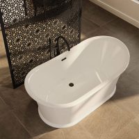 MAAX Elina 66x34 Acrylic Freestanding Center Drain Bathtub