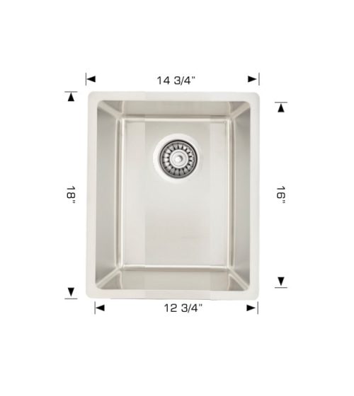 Bosco 207111 15" Prep Bar Sink