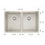 Bosco 207116 Standard Double bowl 28" Sink