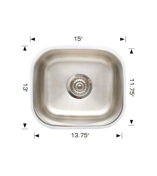 Bosco 207008 15" Steel Mini Bar Sink