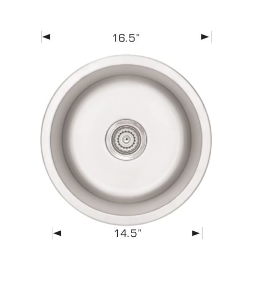 Bosco 207011 16" Affordable Round Bar Sink