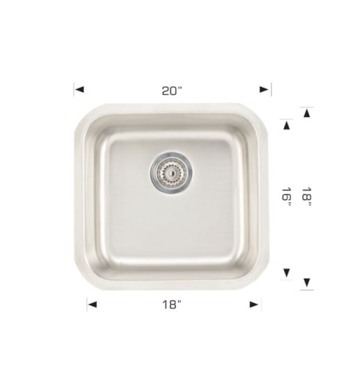 Bosco 207021 Steel 20" Undermount Bar Sink