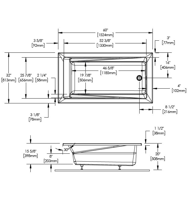 Neptune Zenya 6032 AFR Drop-In Bathtub 220177 4 Neptune Zenya 6032 AFR Drop-In Bathtub 220177 - Image 3