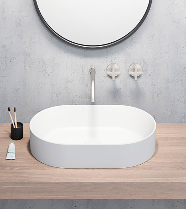 GSI Kube X Oval Vessel Washbasin 60×37 945811 22 GSI Ceramica Kube X Oval Countertop Washbasin 60×37 cm – 945811