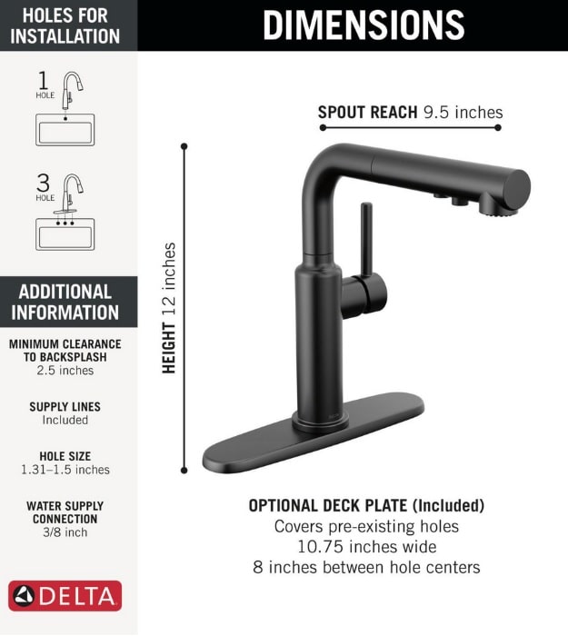 Delta Daneri Pull-Out Kitchen Faucet 16879-DST 42 Delta Daneri Pull-Out Kitchen Faucet 16879-DST - Image 7