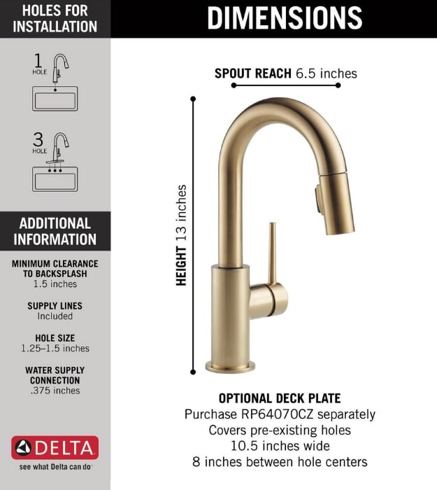 Delta Trinsic Bar Faucet Series 9959-DST Pull-Down 25 Delta Trinsic Bar Faucet Series 9959-DST Pull-Down - Image 6