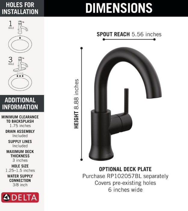 Delta Trinsic Bathroom Faucet High-Arc 559HA-DST 35 Delta Trinsic Bathroom Faucet High-Arc 559HA-DST - Image 8